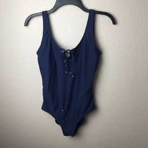 NWOT navy blue one piece swim suit